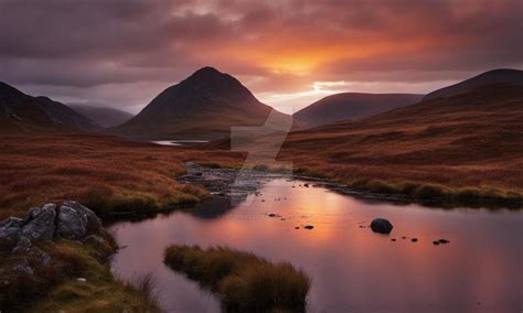 Scottish Highlands Sunset 1 | DreamUp Creation by Cotterill23 on DeviantArt