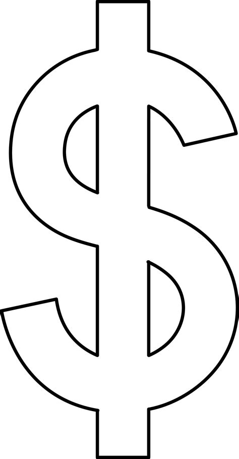 Dollar Sign Line Art - Free Clip Art