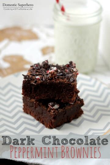 Dark Chocolate Peppermint Brownies • Domestic Superhero