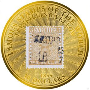 Coin: 10 Dollars (Sweden Treskilling Yellow 1855) (Solomon Islands ...