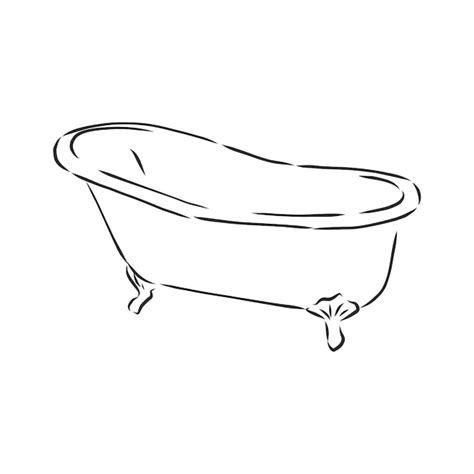 Premium Vector | Bath Interior, hand draw, bath, vector sketch illustration