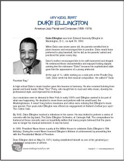 Hey Kids, Meet Duke Ellington | Free Jazz Artist Biography