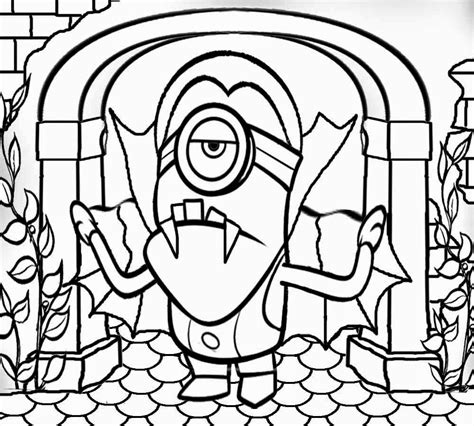 Minion In Vampire Costume Coloring Page - Free Printable Coloring Pages ...