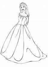 Coloring Page  Barbie In A wedding dress sketch template