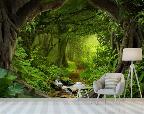 Fantasy Enchanted Forest Mural Large Forestswall Mural | Etsy UK