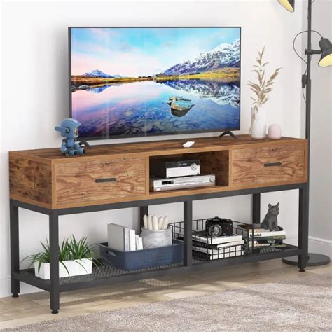 65-inch Industrial TV Stand Console Entertainment Center with Cabinets - VigsHome