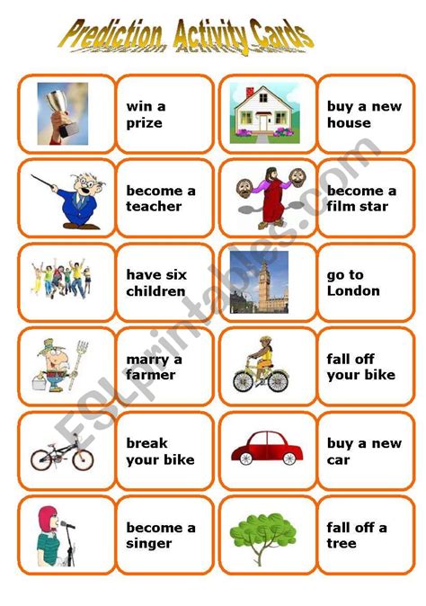 Future - Prediction cards Game, About 58 cards and Rules. Fully editable - ESL worksheet by petili