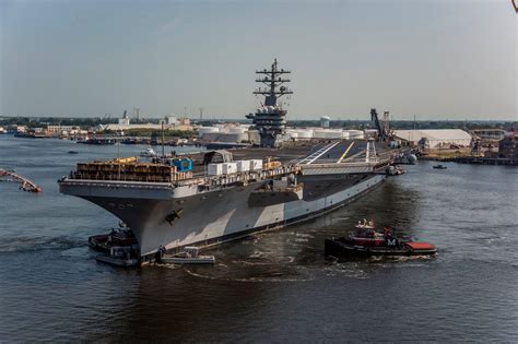 Carrier USS Eisenhower Leaves Norfolk Shipyard After Two Year of Repairs - USNI News