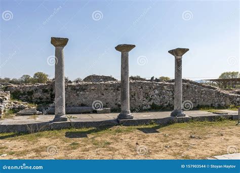 Ancient Ruins at Archaeological Area of Philippi, Greece Stock Photo - Image of landscape ...