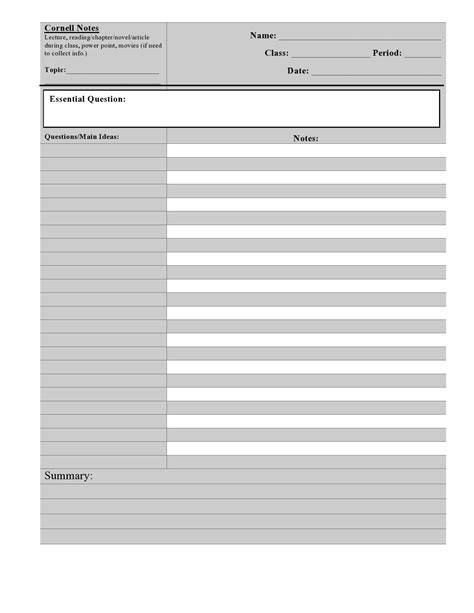 28 Printable Cornell Notes Templates [Free] - TemplateArchive