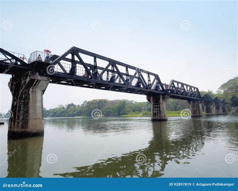 The Death-railway Bridge on River Kwai Editorial Stock Image - Image of ...