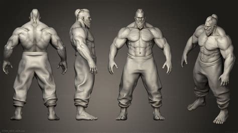 Figurines heroes, monsters and demons - Giant Muscular Man, STKM_0821. 3D stl model for CNC