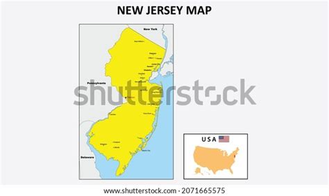 New Jersey Map State District Map Stock Vector (Royalty Free) 2071665575 | Shutterstock