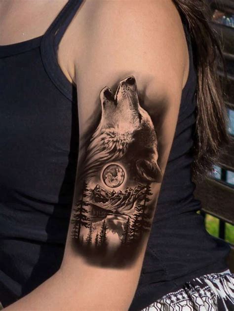 Howling Wolf Chest Tattoo