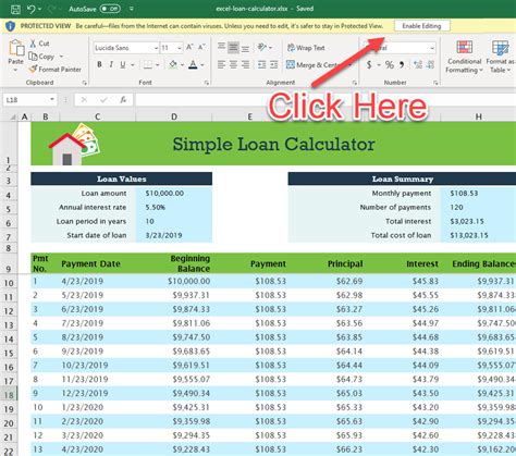 Download Microsoft Excel Simple Loan Calculator Spreadsheet: XLSX Excel ...