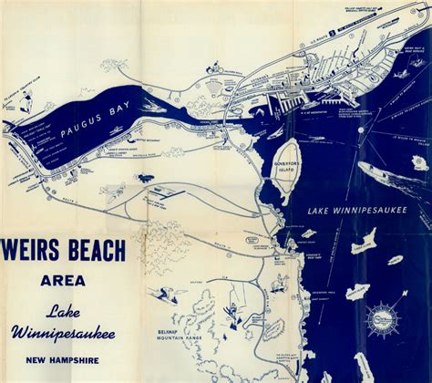 1952 Weirs Beach Map | WEIRS BEACH - WHERE LAKE WINNIPESAUKEE BEGINS | Lake winnipesaukee ...