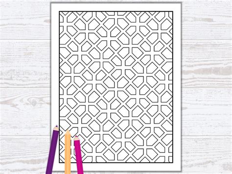 Geometric Coloring Page Simple and Easy Coloring Pages for Adults Coloring Page Printables ...