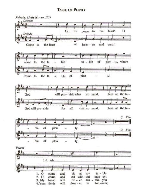 Table of Plenty - SATB | Entertainment (General)