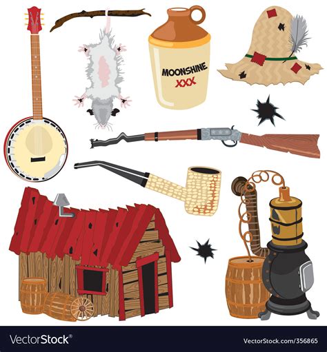 Hillbilly clipart icons Royalty Free Vector Image