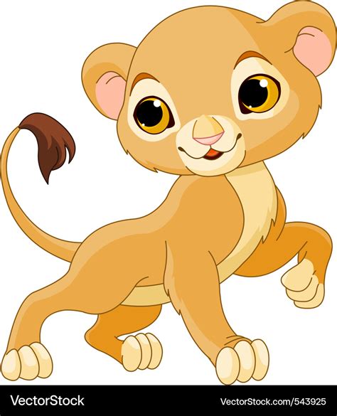 Cute lion cub Royalty Free Vector Image - VectorStock