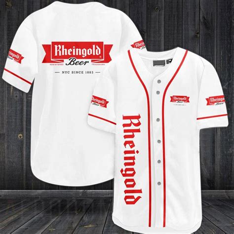 Buy White Rheingold Beer Baseball Jersey - Meteew