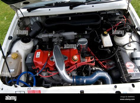 Ford escort rs turbo engine bay high performance Stock Photo - Alamy