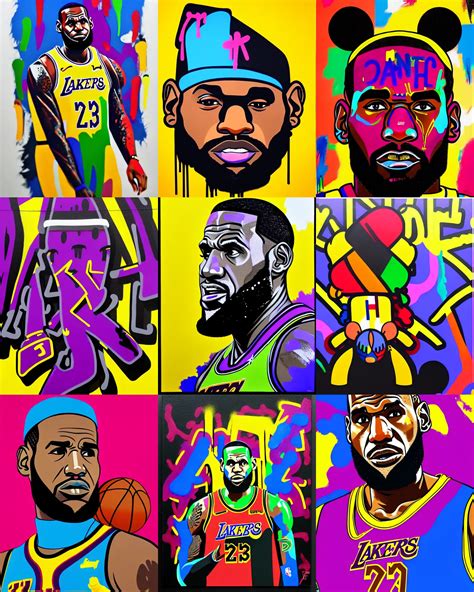 lebron james, drip painting, graffiti, highly | Stable Diffusion