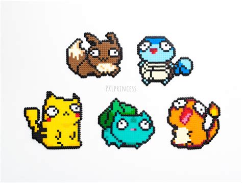 Derpy Pokemon Pixel Art Magnet Pikachu Hama Perler Beads Squirtle ...