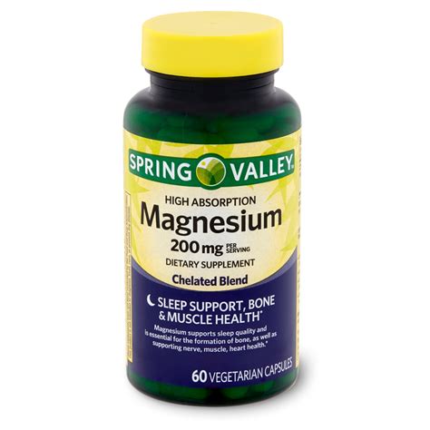 Spring Valley Magnesium Sleep Support Bone & Muscle Health Dietary Supplement Vegetarian ...