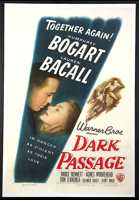 DARK PASSAGE Movie Poster (1946). Film Noir Classic. Bogart & Bacall SOLD - Cinema Antiques