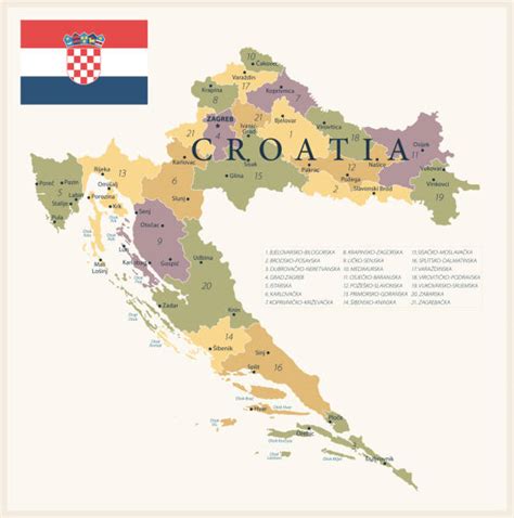 Croatia Map Illustrations, Royalty-Free Vector Graphics & Clip Art - iStock