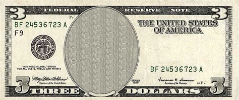 three dollar bill | Federal reserve note, Dollar bill, Legal tender