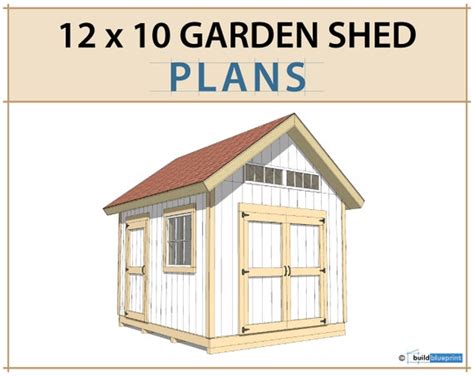 12x10 Garden Shed Plans and Build Guide DIY Woodworking - Etsy