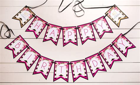 40th Birthday Banner 40 and Fabulous Birthday Party - Etsy