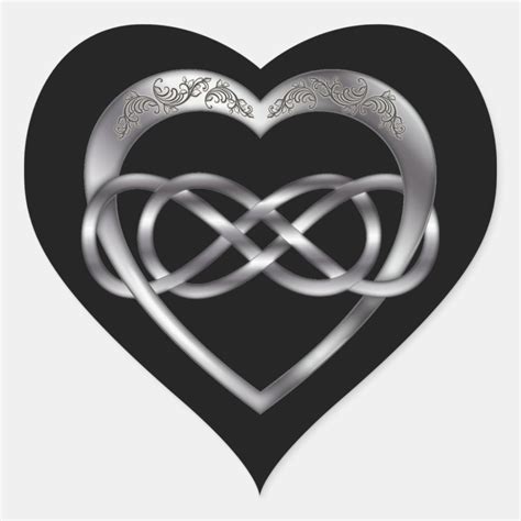 Double Infinity Heart Valentine Heart Sticker - 3 | Zazzle