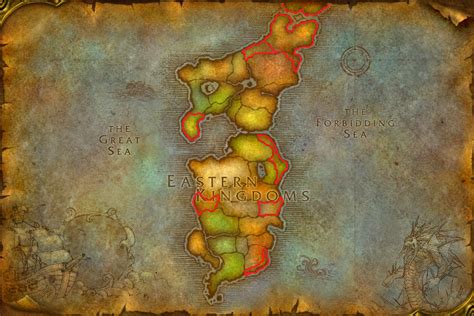 Map of Eastern Kingdoms with zones that remain to be explored... : r/classicwow