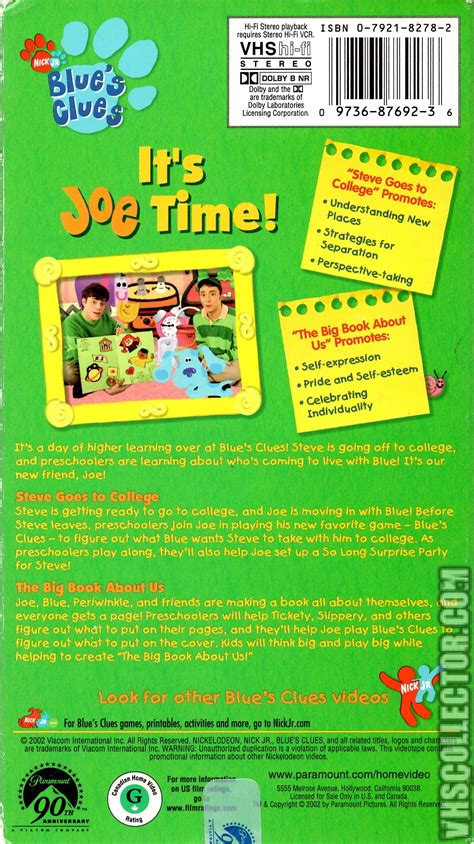 Blue's Clues: It's Joe Time! | VHSCollector.com