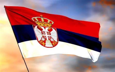 Premium Photo | Serbia 3d waving flag and cloud background image