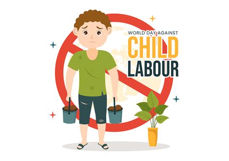 World Day Against Child Labour Illustration with Children Working for the Necessities of Life in ...