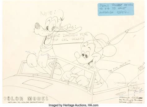 The Simple Things Mickey Mouse and Pluto Color Model Drawing Walt ...