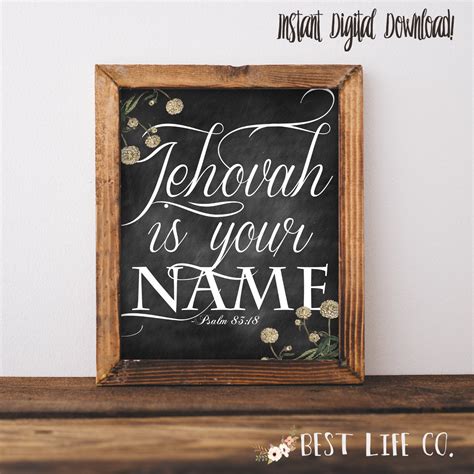 Jehovah is Your Name Scripture Psalm 83:18 Wall art New World