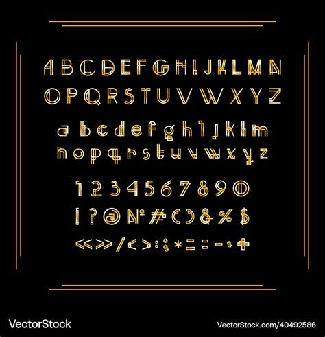 Art deco font Royalty Free Vector Image - VectorStock