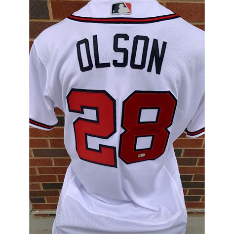 Matt Olson MLB Authenticated and Autographed Home Jersey | Atlanta ...