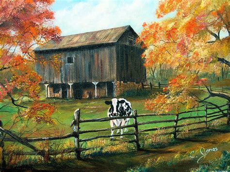 Cow in Barnyard Painting by C Keith Jones - Fine Art America