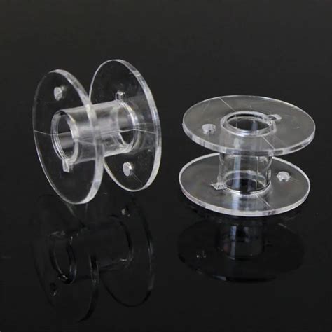 10Pcs Clear Empty Bobbins Plastic Spools for Sewing Machine Sewing Threads Empty Bobbins Home ...