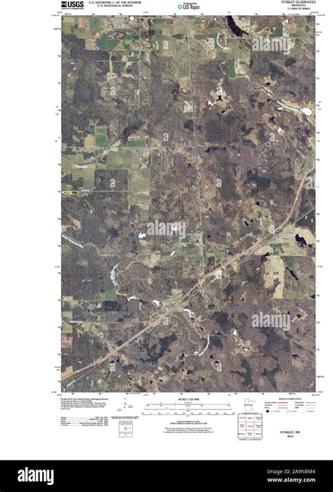 USGS TOPO Map MInnesota MN Funkley 20100813 TM Restoration Stock Photo ...