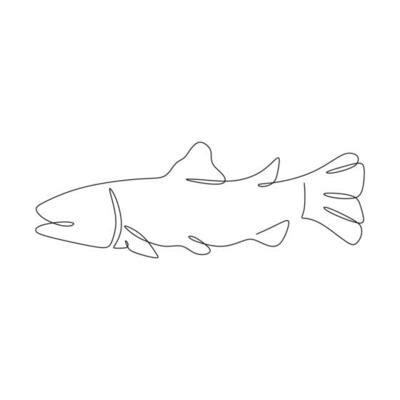 Trout Outline Vector Art, Icons, and Graphics for Free Download