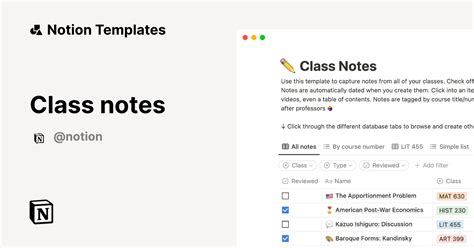 Class Notes 2024 Template | Notion Marketplace