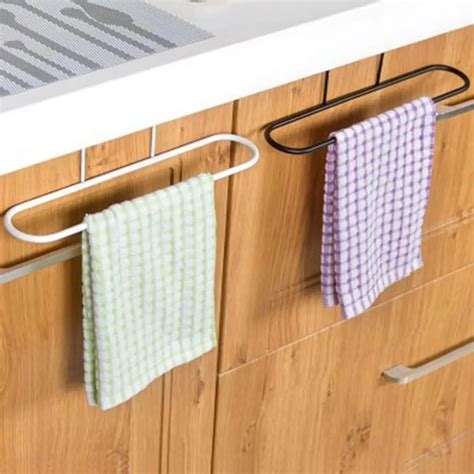 Iron Towel Rack Kitchen Cupboard Hanging Cloth Organizer Sponge Holder Hanger -in Storage ...