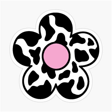 "cute cow print flower" Sticker for Sale by adequatedesigns | Indie drawings, Cow print ...